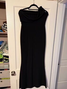 Missguided Black One Shoulder Maxi Dress